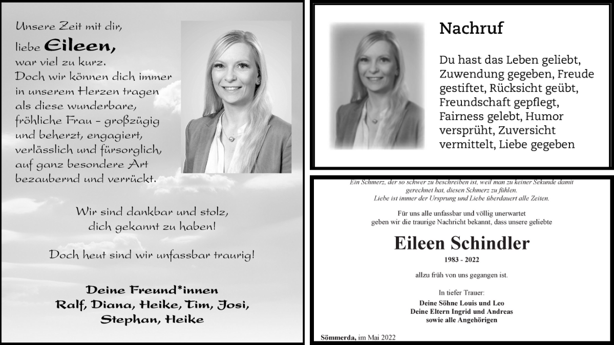 eileen schindler verstorben